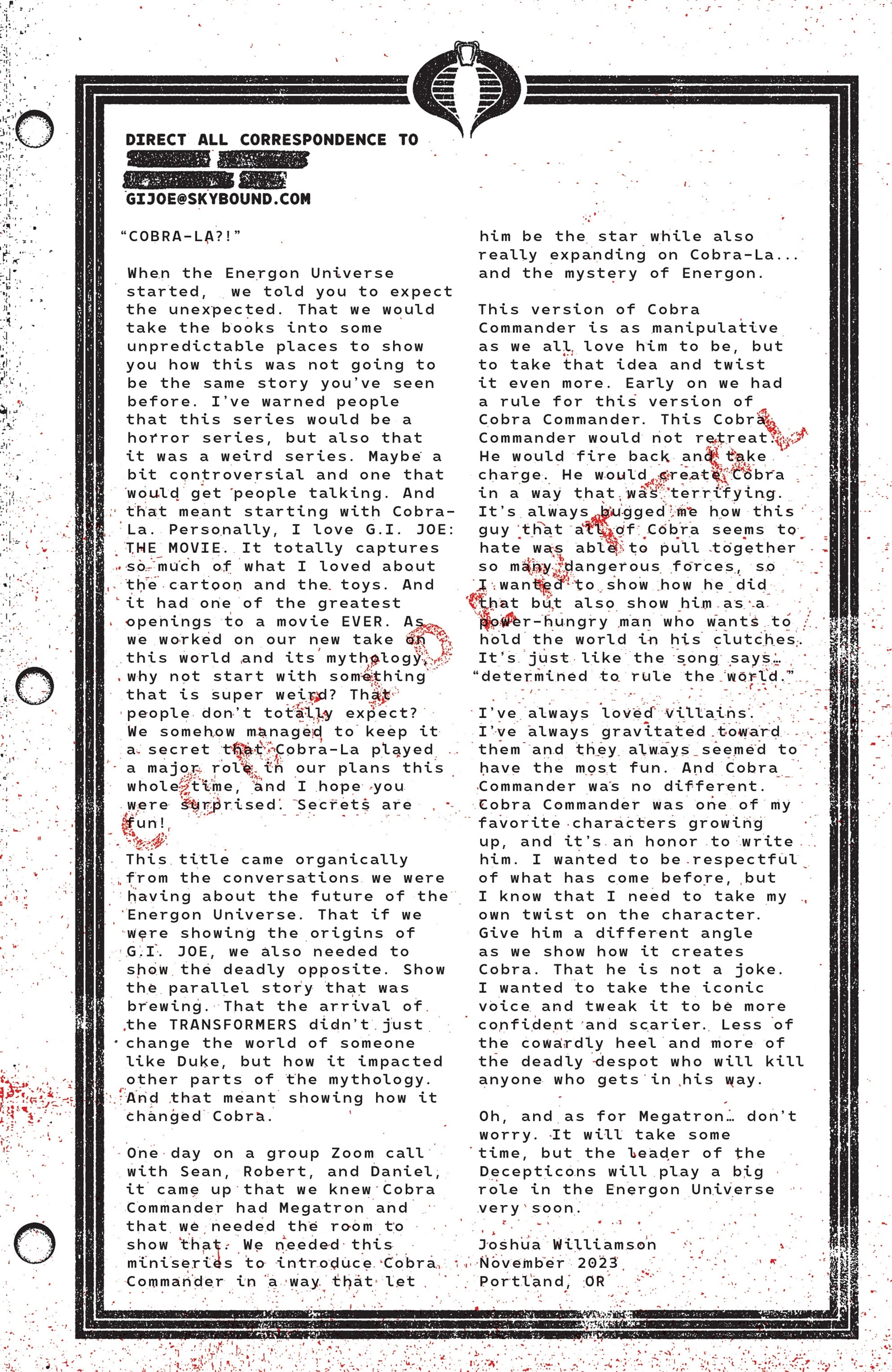 Cobra Commander (RAH) chapter 1 page 31