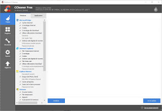 cancellare i cookie di tutti i browser CCleaner