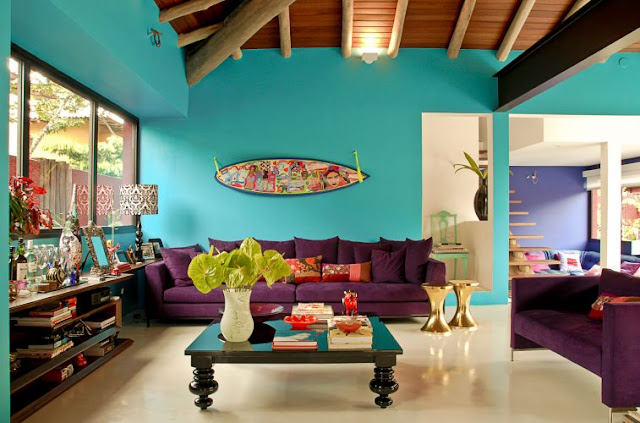 DISENO INTERIORES: SALA COLOR TURQUESA : Guía y Tutoriales para Decorar