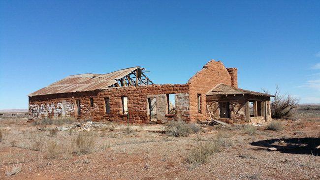 Abandoned Sunrise Trading Post Ruins in Leupp Arizona near Canyon Diabo