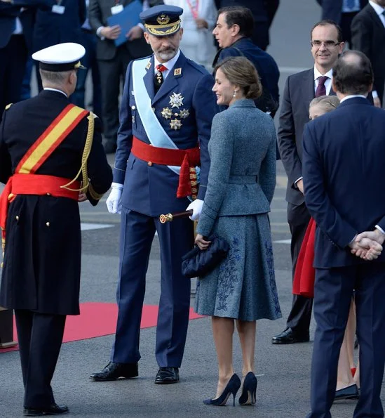 King Felipe, Queen Letizia, Princess Leonor and Infanta Sofía attended the National Day Military Parade 2017