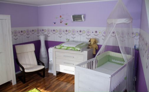 Dormitorios de bebé violeta y blanco - Ideas para decorar dormitorios