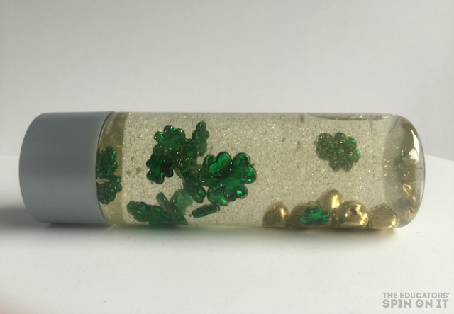 Shamrock Sensory Bottle a St. Patrick's Day STEM Activity