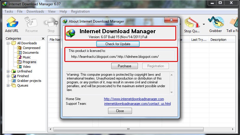 Free Internet Download Manager 6 07 Build 15 Final Crack Serial Number