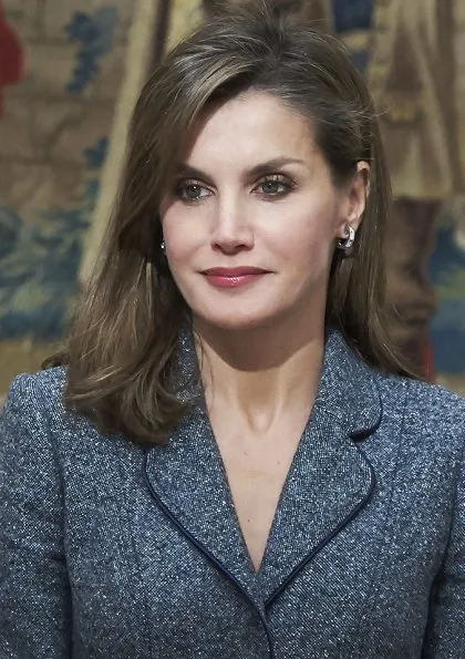 Queen Letizia wore Felipe Varela skirtsuit and Prada shoes at Council of the Royal Board on Disability meeting