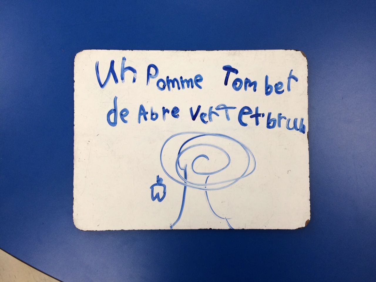 Writing on whiteboards and talking about accents Primary French