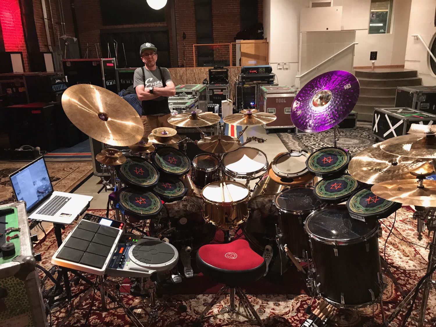zerothoughtwaves TOOL drummer Danny Carey's drumkit in the studio