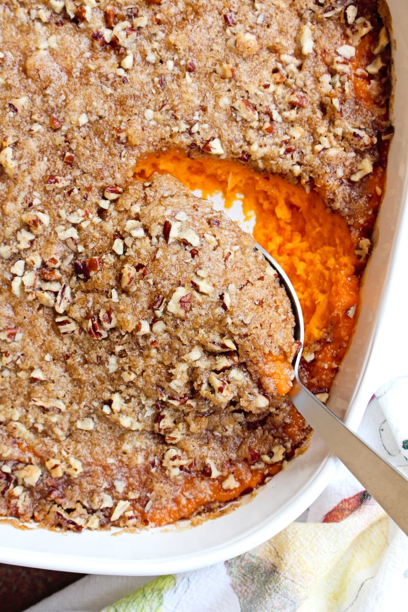 Brown Sugar Pecan Sweet Potato Casserole | The Two Bite Club