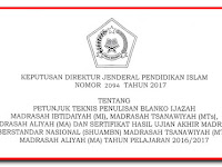 Pedoman Penulisan Ijasah MI, MTS dan MA Tahun 2016/2017 Pedoman Penulisan Ijasah MI, MTS dan MA Tahun 2016/2017