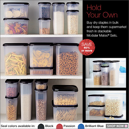 Tupperware One Touch Reminder Canister Set. Brilliant Blue Seals