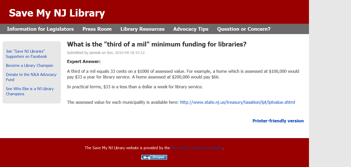 NJ’s “Third of a Mil” Library Funding Formula Impacted By Increase in