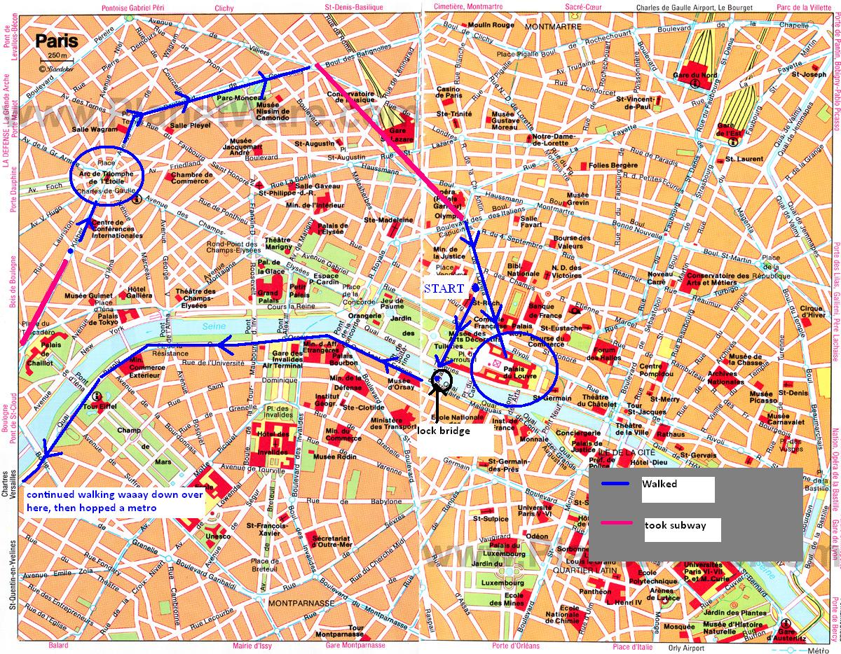 Walking Tour Of Paris Map