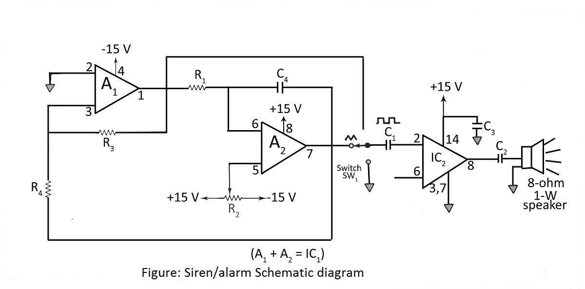 Baby Alarm Audio Amplifier Circuit Diagram