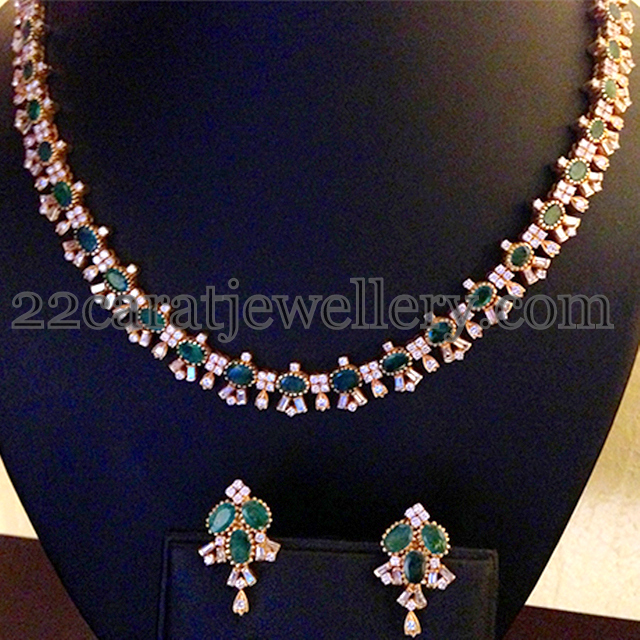 41 Gms Simple Diamond Set - Jewellery Designs