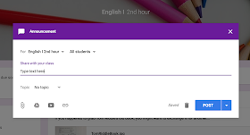 Posting an announcement in Google Classroom™  www.traceeorman.com