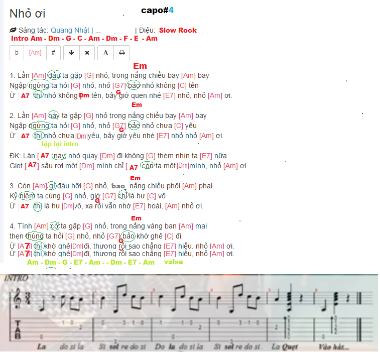 Nhỏ ơi Song Ngư Guitar