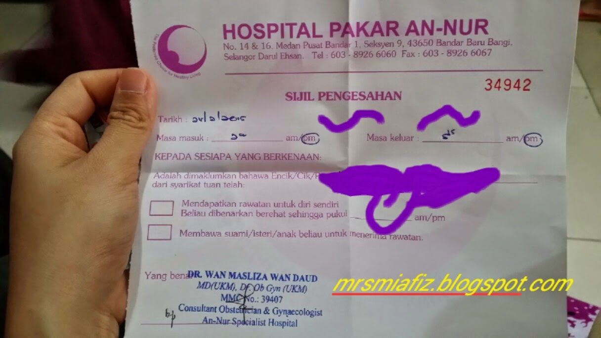 farahin radzi: Klinik Pakar Wanita An Nur Bangi ...