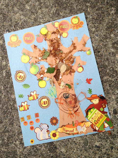 The Hippie Housewife Homeschools: Crumbled leaf tree craft