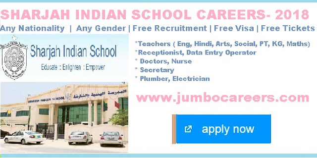 Sharjah Indian School Job Salary, sharjah Indian school walk in interview 2018, Teacher vacancies in Sharjah, Indian school jobs in Sharjah- UAE