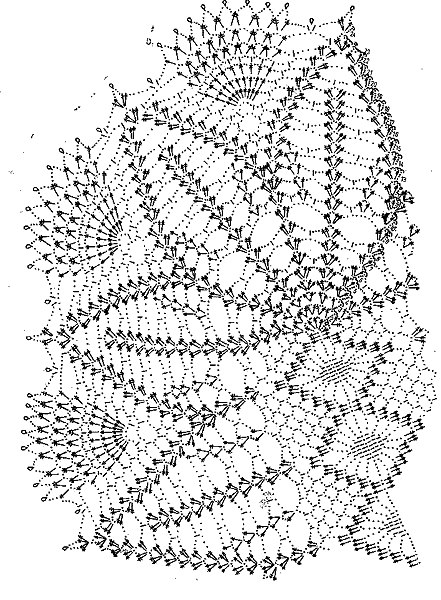 Ажурная салфетка крючком овальная схема