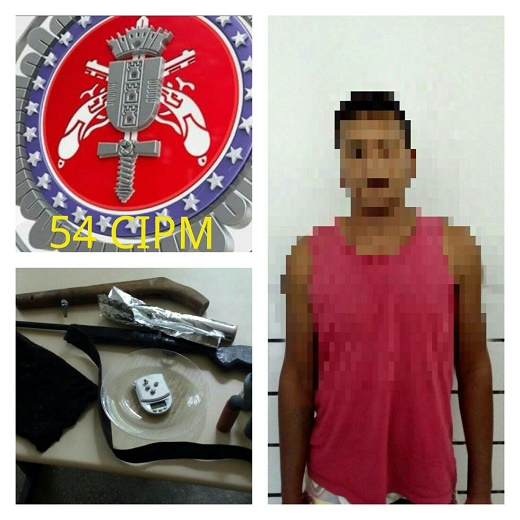 Campo Formoso BA – Policiais da 54ª CIPM prendem Homem por Posse de droga e arma Campo Formoso BA – Policiais da 54ª CIPM prendem Homem por Posse de droga e arma