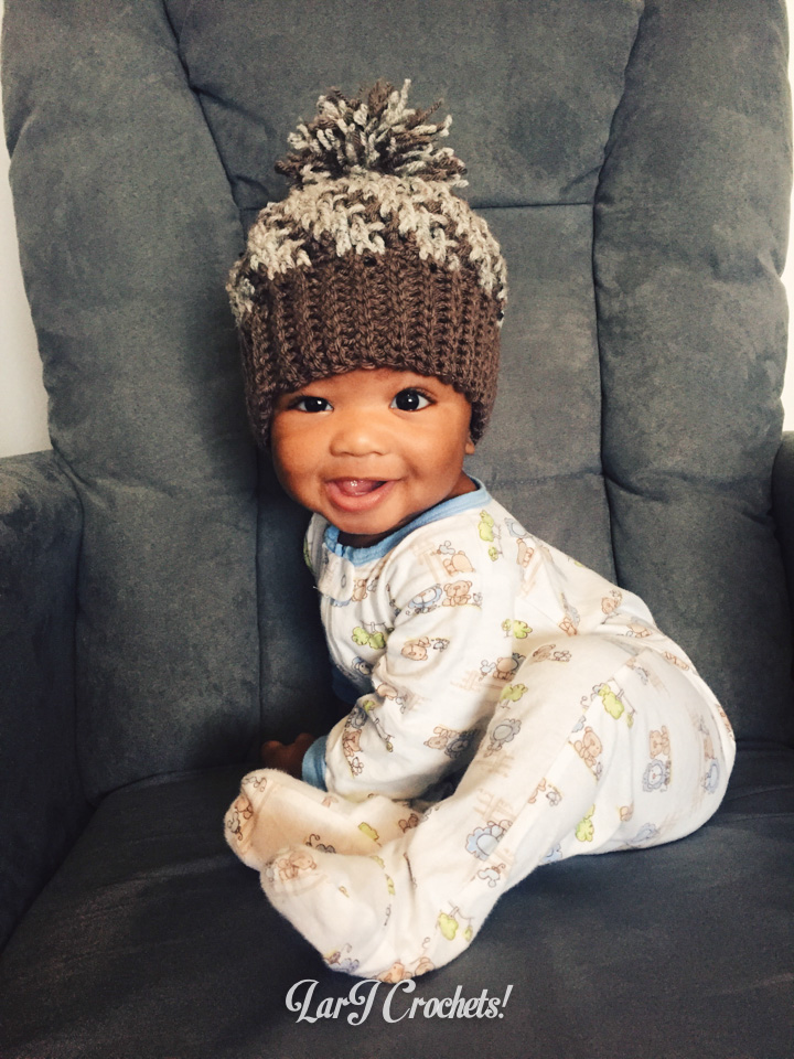 LarJ Crochets!: Modified Pattern: Stepping Texture Hat for Babies!