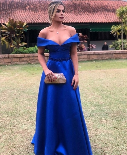 vestido longo azul royal