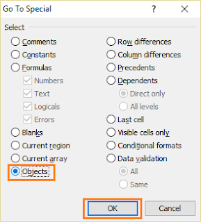 How to User Go Function To Delete Object in Excel