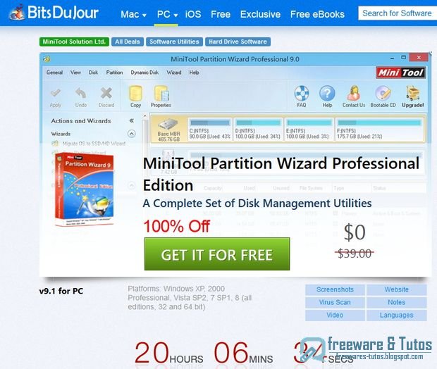Offre promotionnelle : MiniTool Partition Wizard Professional Edition 9 gratuit !