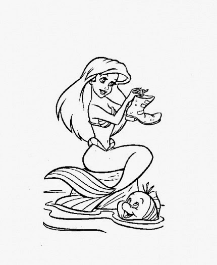 Ariel On Rock Coloring Page