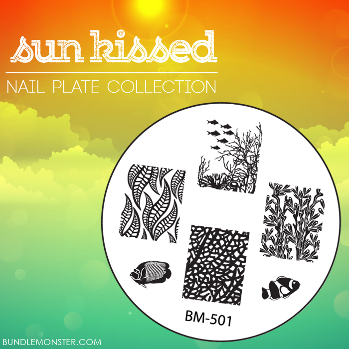 Lacquer Lockdown - Bundle Monster, Bundle Monster Sun Kissed Collection, new stamping plates 2014, new nail art stamping plates 2014, new nail art image plates 2014, nail plates, nail art stamping, nail art stamping blog, diy nail art, beach nail art, cute nail art ideas, stmaping