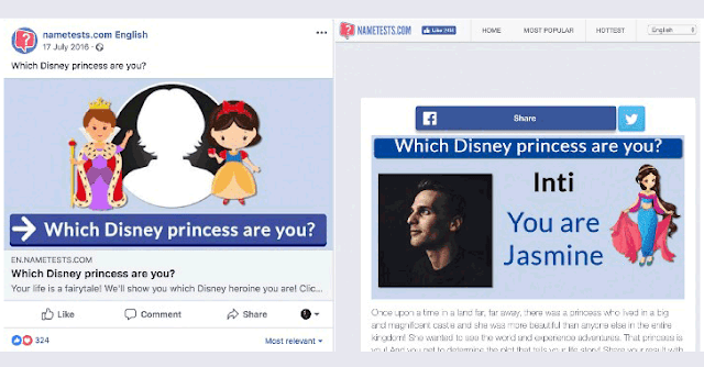 "Quale principessa Disney sei?" Quiz App Facebook ruba 120 milioni di dati degli utenti