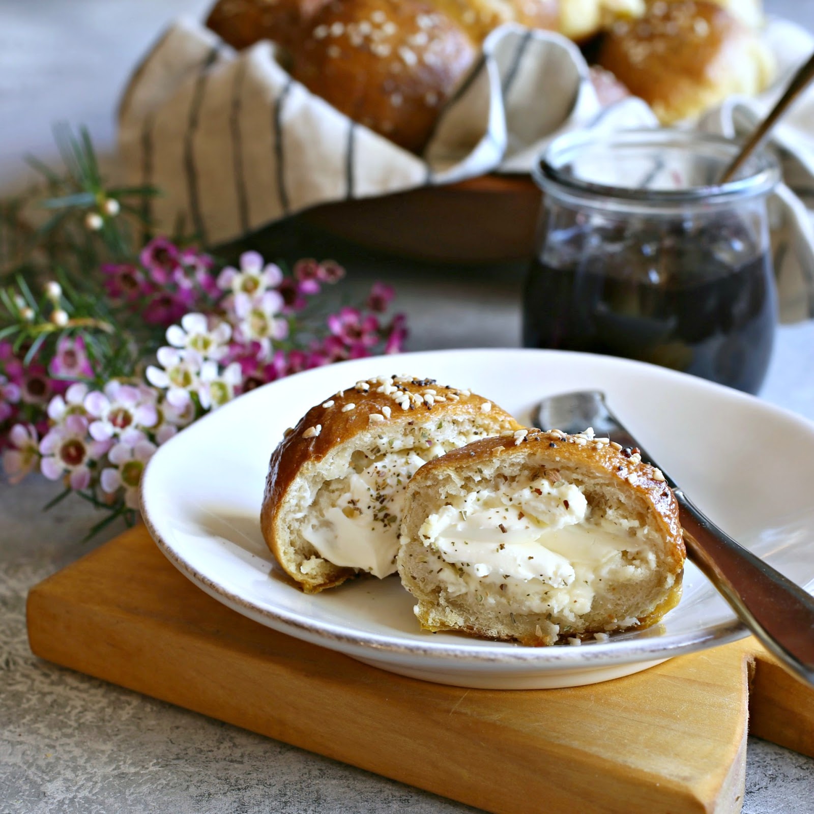 Hungry Couple Cream Cheese Stuffed Pretzel Bagel Balls