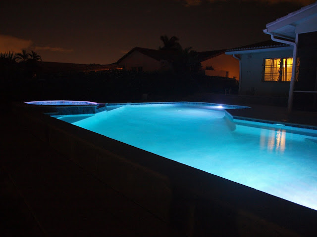 The New Blue Pool: First Swim...Night Lights