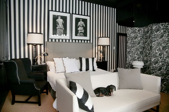 white and black striped wallpaper