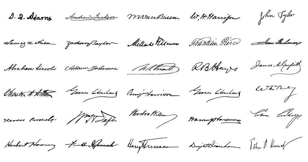 daily timewaster: Signatures of all 45 presidents.