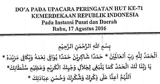 Doa Upacara Hari Kemerdekaan 17 Agustus Ke 73 Di Salatiga