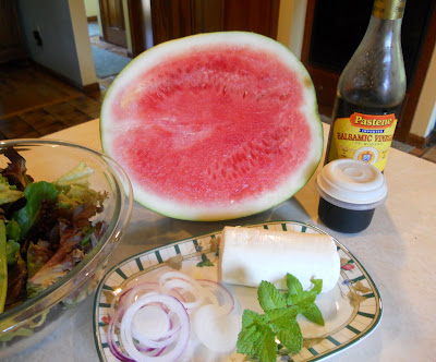 Grilled watermelon salad ingredients