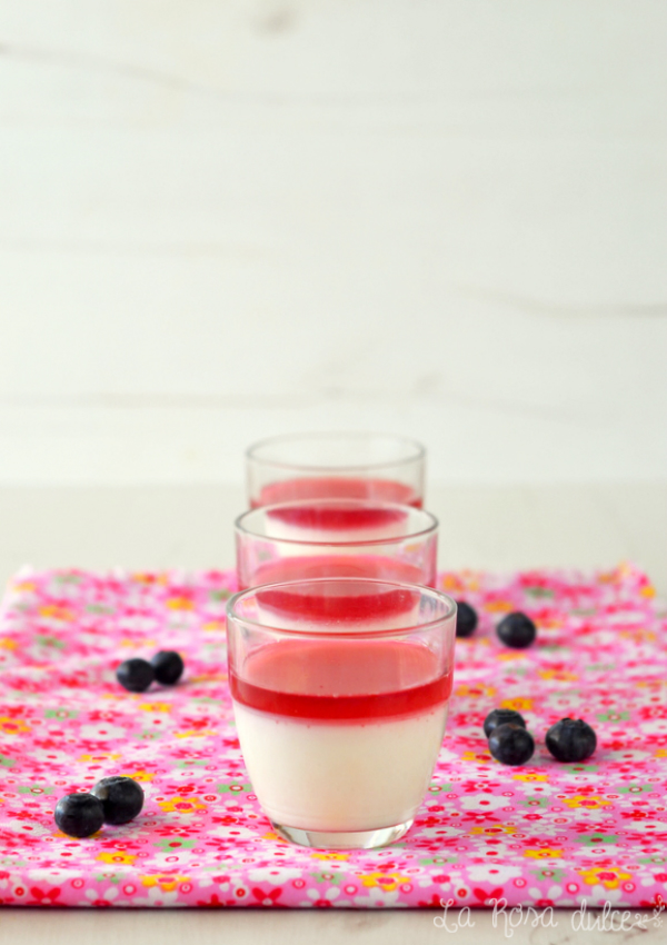 Panna cotta de yogur con gelatina de arándanos {sin lactosa}