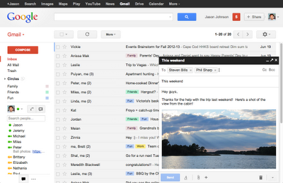 Afbeelding van Gmail Postvak IN met nieuwe manier van opstellen