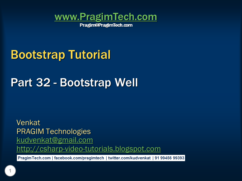 Sql server, and c video tutorial Bootstrap well