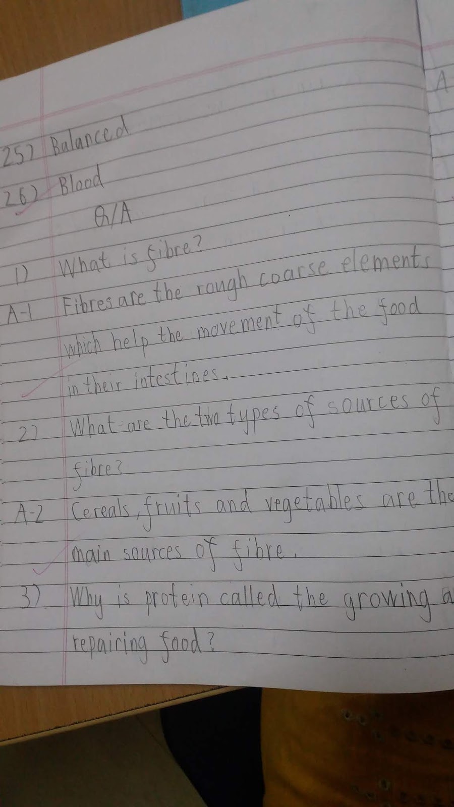 Class 3 EVS notebook work of chapter 12 Food