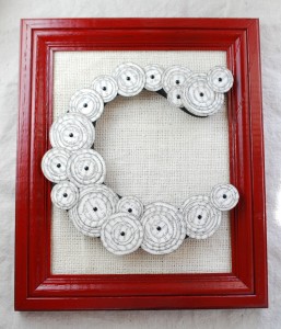 Someday Crafts: Framed Monogram with Paper Flowers