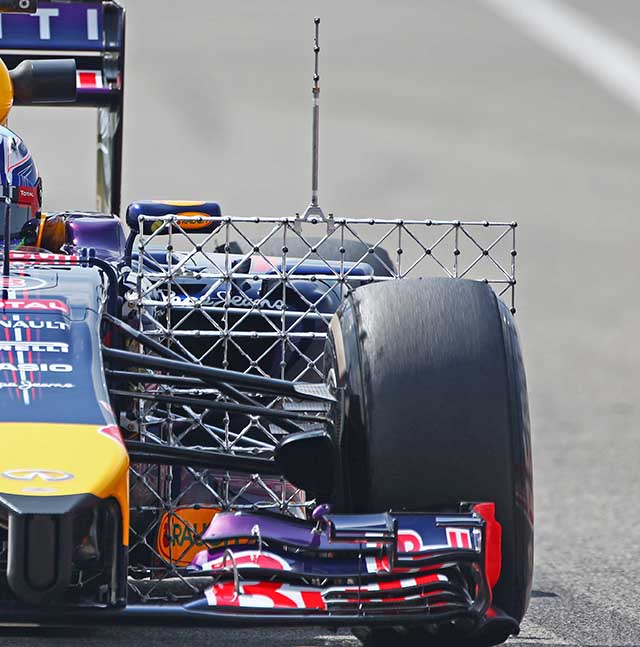 Just A Car Guy airspeed sensor arrays on F1 cars, I found a race car