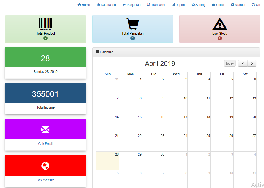 mesin kasir online shop website