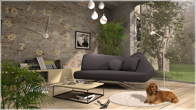 free sketchup model sofa#3- bonaldo papillion-podium render