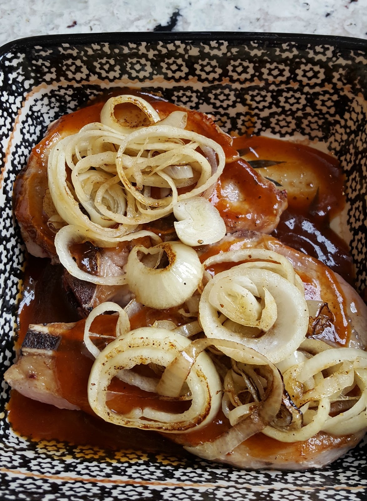 My Weeknight BBQ Pork Chops with Southwest Vegetables