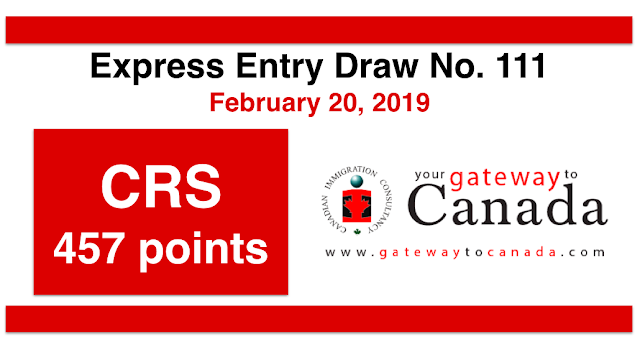 Express Entry Draw No. 111 (February 20, 2019): CRS Score 457 Points