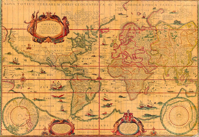 Mapamundi, mapa grande 1456 x 1002 px, publicado por Willem Janszoon Blaeu en 1606
