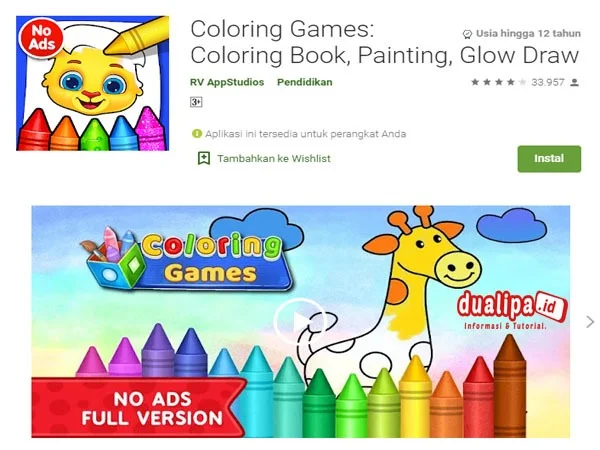 Game Pengetahuan Untuk Anak Terbaik Coloring Games